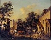 unknow artist European city landscape, street landsacpe, construction, frontstore, building and architecture. 288 oil painting on canvas